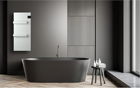 Radialight Onsen Electric Towel Rail With Glass Front 750W 90x40cm White