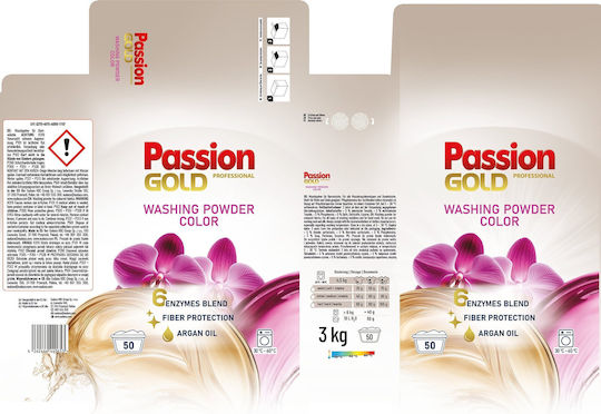 Passion Gold Professional Detergent Powder for Coloreds Clothes 3kg (60 Measuring Cups)