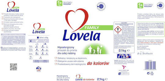 Lovela Waschmittel in Pulverform für Farbige Kleidung 2.1kg 1cm