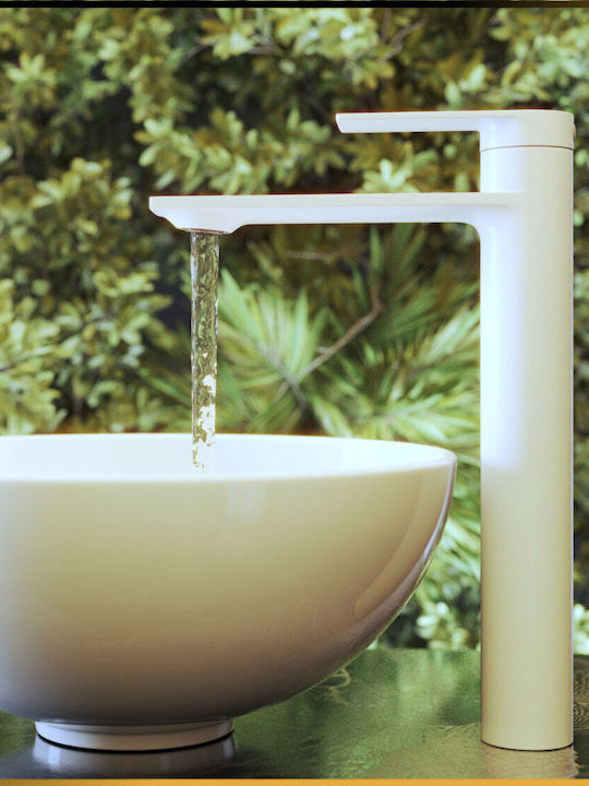 Granitan Tall White Sink Mixing Faucet