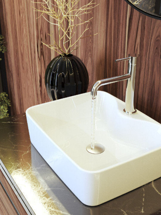 Granitan Retro Waschbeckenarmatur Silber