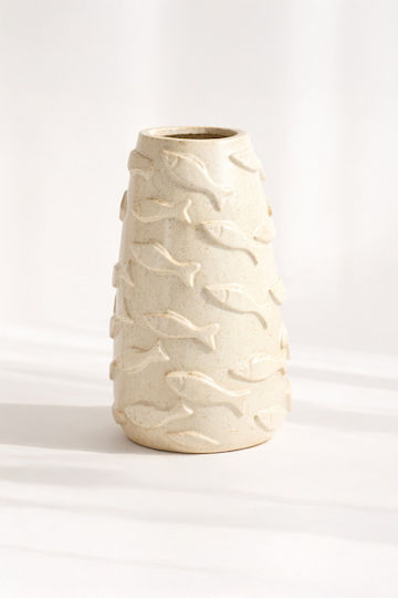 Kaemingk Βάζο Πορσελάνης Εκρού 16.5x16.5xΥ30cm