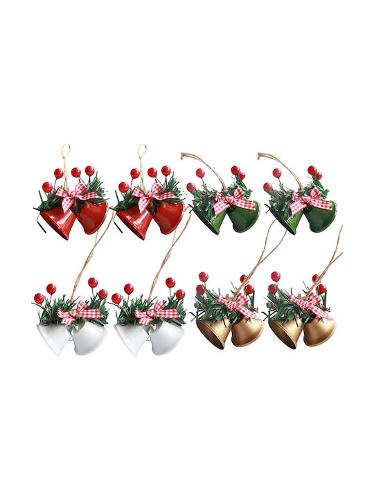 Decorative Christmas Tree Ornaments Bells 4 Colors 7 Cm 8 Pcs