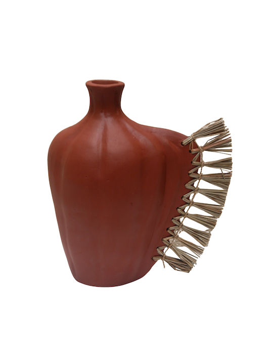 HomeMarkt Decorative Vase Ceramic Jebb Orange 23.5x15xH33cm