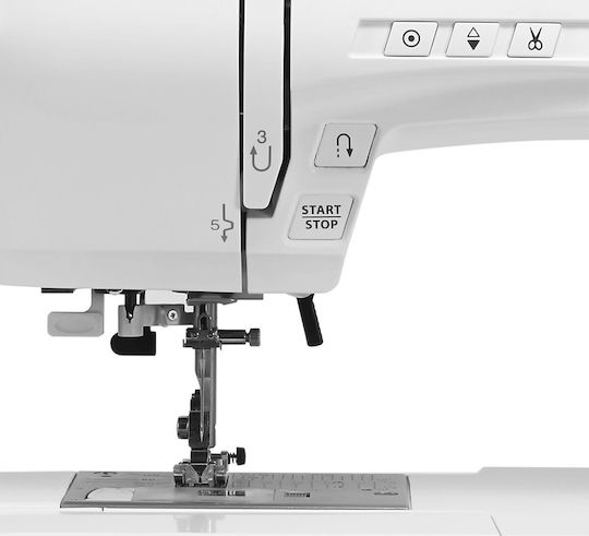 Elna Experience El-560ex Mașină de Cusut 100 Modele de Cusături 7 Tipuri de Butoniere Alb Roșu