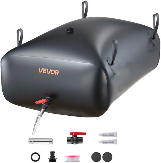 Vevor Сак За Съхранение На Вода Vevor 330l Преносим Сгъваем Сак За Съхранение На Вода Устойчив На Износване Сак За Вода Мек Pvc 1000d Водоустойчиви Резервоари За Използване В Спешни Случаи Градинско Поливане Rv Черен