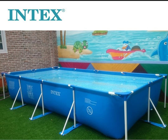 Intex Prism Басейн PVC 7127л с Метална Рамка 450x220x84см Светлосин