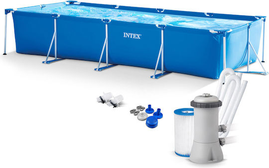 Intex Prism Басейн PVC 7127л с Метална Рамка 450x220x84см Светлосин