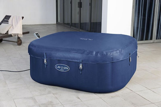 Bestway Τετράγωνη Πισίνα Φουσκωτή με Υδρομασάζ 71x71x180εκ. Μπλε