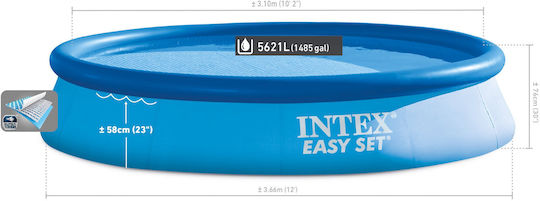Intex Easy Set Piscină Rotundă 5620lt Gonflabilă 366x76cm Albastră