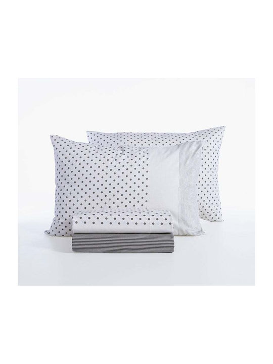 Nef-Nef Homeware Donter Bettlaken King Size mit Gummibettlaken 200x270cm Ecru (4 Stück)