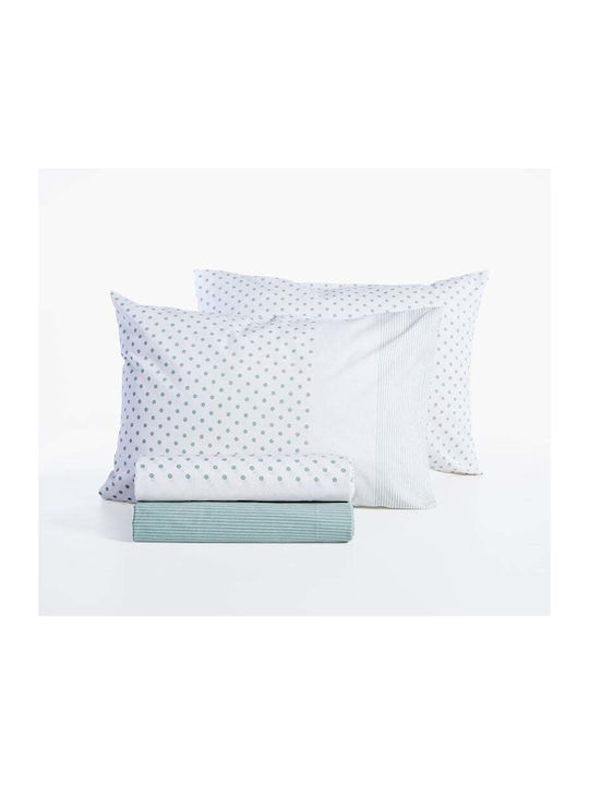 Nef-Nef Homeware Donter Bettlaken mit 2 Kopfkissenbezügen Super-Doppel mit Gummibettlaken 170x270+35cm Ecru (3 Stück)