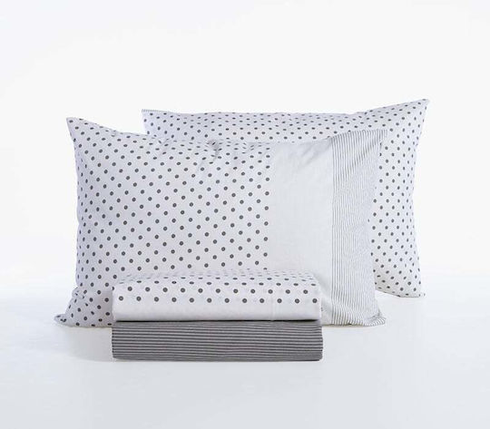 Nef-Nef Homeware Donter Module Cearceafuri De Pat Cu 2 Fețe De Pernă Super Dublu Cu Hugger Din Cauciuc 170x270+35cm Ecru (3 Buc)