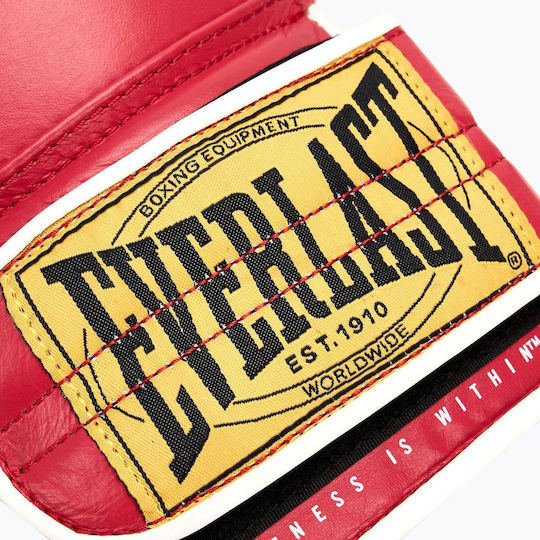 Everlast 1910 Classic Sparring Boxing Gloves Leather for Match Red