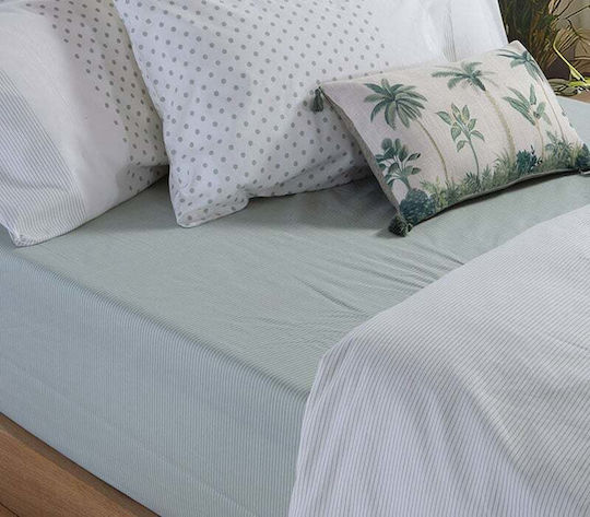 Nef-Nef Homeware Donter Super-Double Bed Sheets Set with Rubber Hugger 160x200+35cm Ecru (4 Pieces)