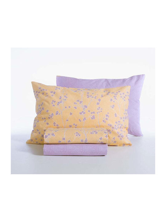 Nef-Nef Homeware Floriva Bettlaken King Size mit Gummibettlaken 240x270+35cm Koralle (4 Stück)