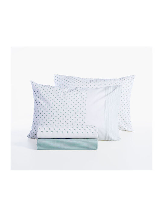 Nef-Nef Homeware Donter Bettlaken Super-Doppel mit Gummibettlaken 160x200+35cm Ecru (4 Stück)