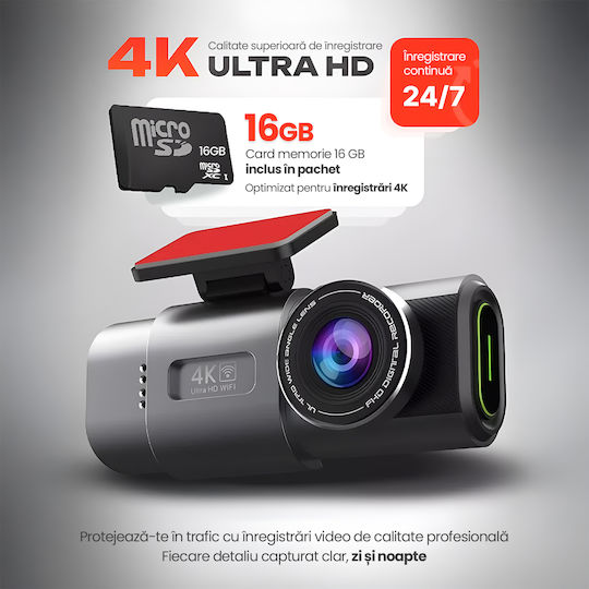 Комплект Камера DVR за Автомобил 4K Wi-Fi и Задна Камера