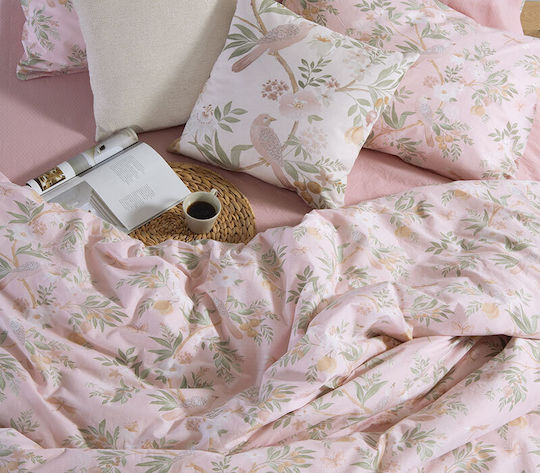 Nef-Nef Homeware Dreamel Подредба Чаршафи Кралица 240x270см Розови 4 Бройки