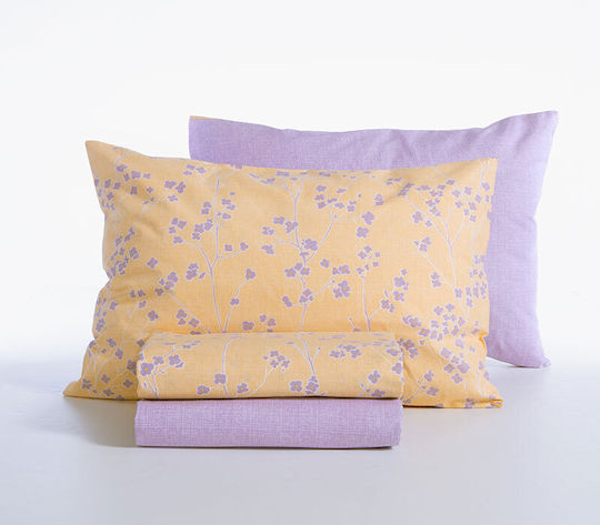 Nef-Nef Homeware Floriva Σετ Σεντόνια Διπλά 200x270εκ. Κίτρινο (4τμχ)