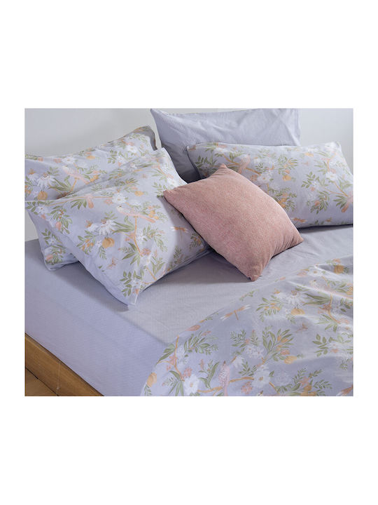 Nef-Nef Homeware Dreamel Bettlaken Set mit 2 Kopfkissenbezügen Super-Doppel mit Gummibettlaken 170x270+35cm Rosa 3 Stück