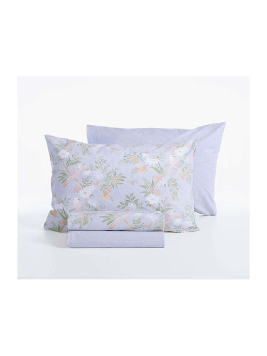 Nef-Nef Homeware Dreamel Double Bed Sheets Set 200x270cm Blue (4pcs)