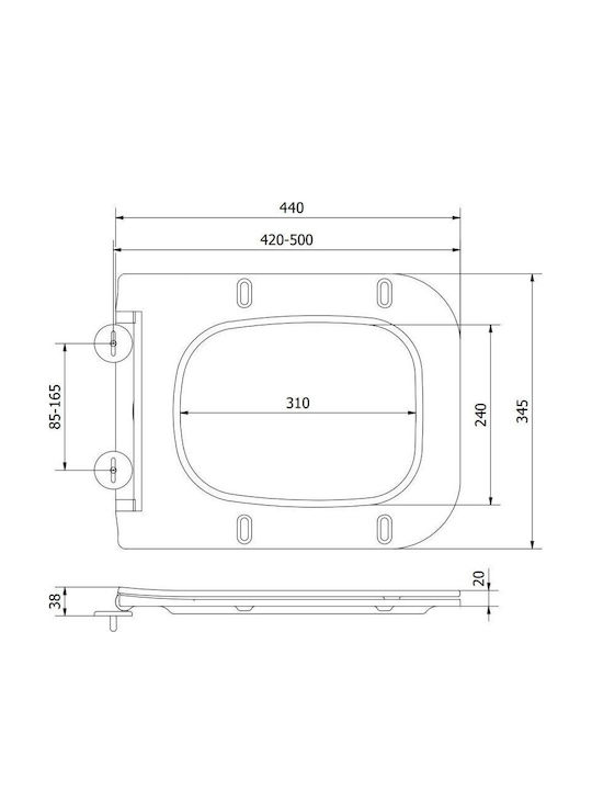 Mexen Καπάκι Λεκάνης Slim Soft Close Πλαστικό Μαύρο