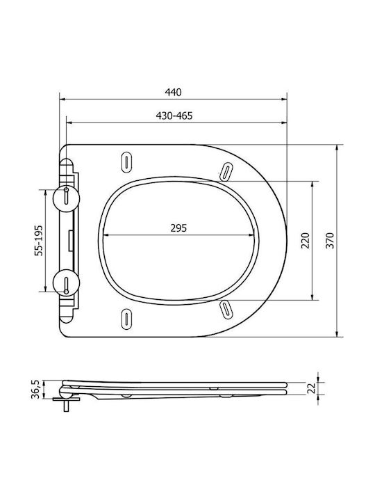 Mexen Καπάκι Λεκάνης Slim Soft Close Πλαστικό Λευκό