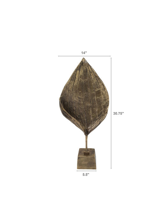 Artekko Tischdekoration Blatt Luxe aus Metallisch 35,5x14x78cm
