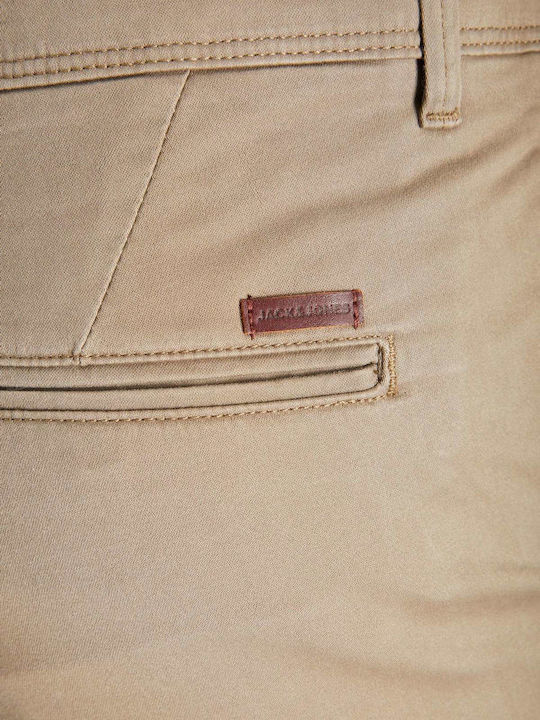 Chino Elastic Trousers in Slim Fit Beige