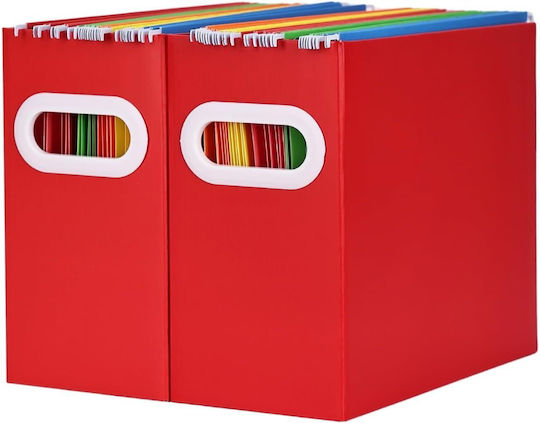 A4 Magazinordner Box Set 2 Faltbare Rote