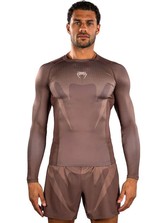 Venum Men's Long Sleeve Shirt VENUM-05914-035 for Jiu-Jitsu Brown