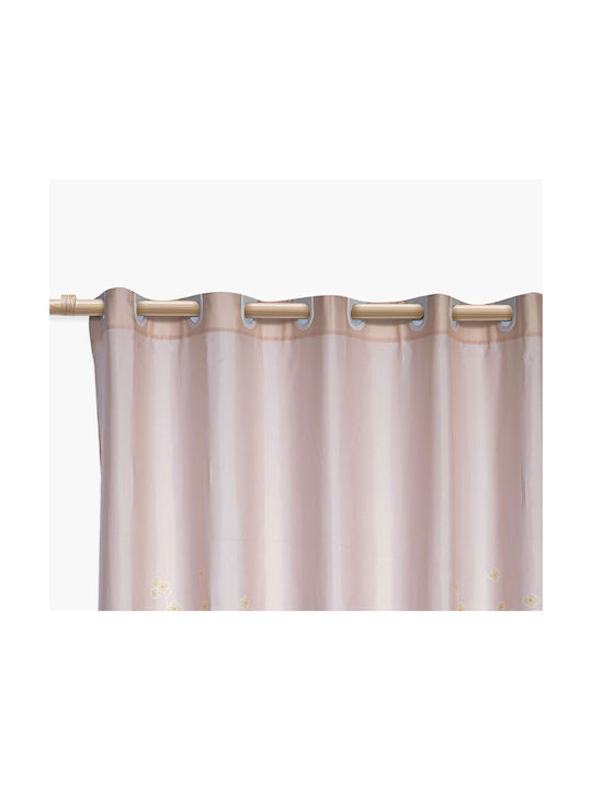 Nef-Nef Homeware Floriva Κουρτίνα Μπάνιου 180x180cm Beige