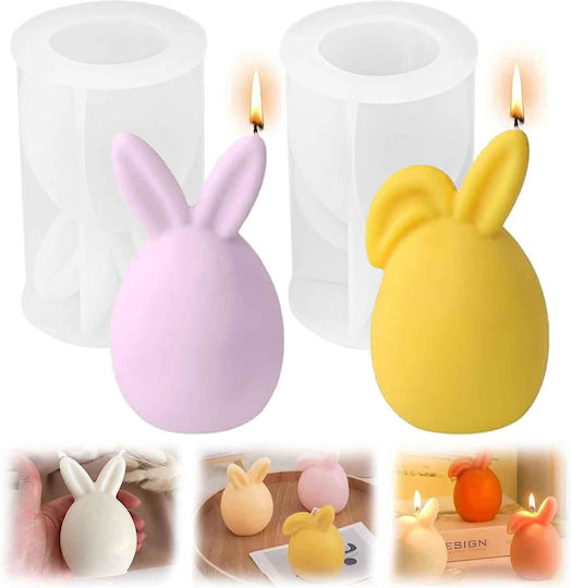 Silicone Candle Mold Set 2 Diy 3d Easter Bunny