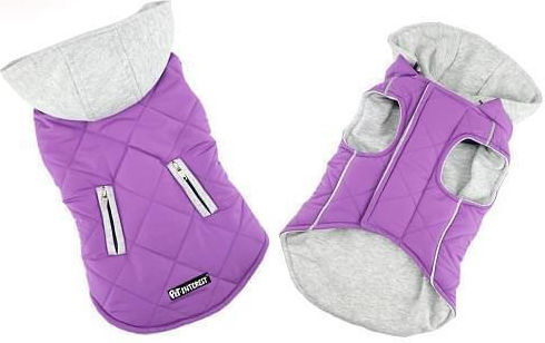 Pet Interest Sportive Blue Waterproof Dog Coat with Hood with 23cm Back Length 5208-S