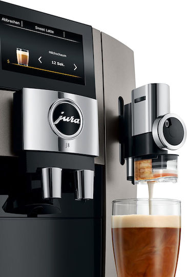 Jura J8 Автоматична Еспресо Кафемашина 1450W Налягане 15bar с Мелачка Сребрист JUM15471