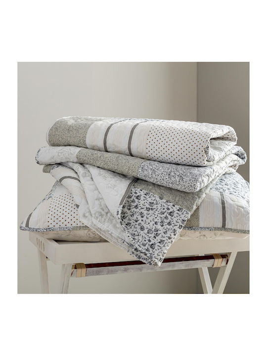 Vesta Home Σετ Κουβερλί Υπέρδιπλο Microfiber Λευκό 220x230cm 3τμχ
