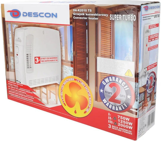 Dedra Θερμοπομπός Δαπέδου 2000W Λευκός