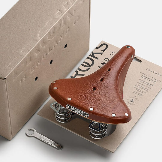 Brooks England B66 Медено Седло За Велосипед