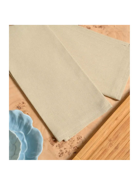 Melinen Prosop din 100% Bumbac în Culoarea Bej 45x65cm 2buc