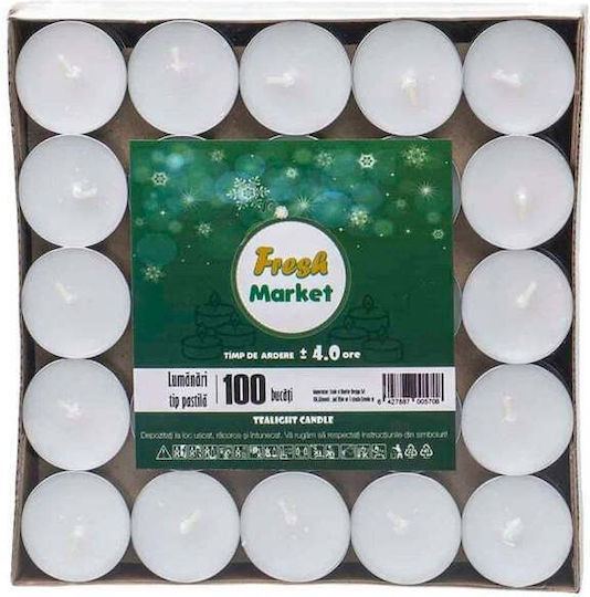 Lumânări Mici Aromatice În Culoare Albă Până La 4 Ore Timp De Ardere 100 Bucăți