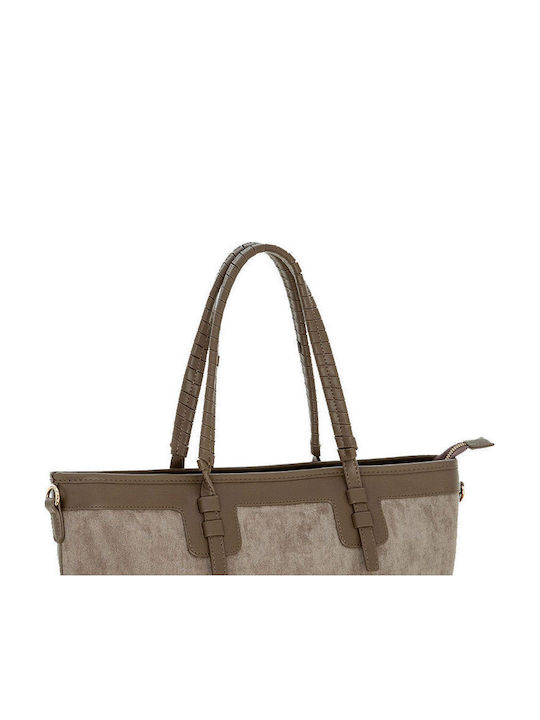 Set Damenhandtasche Shopper Schulter Grau 718-0085-Grau