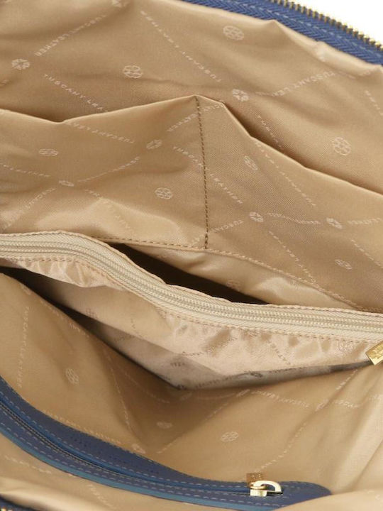 Leder Damen Handtaschen Rucksack Blau