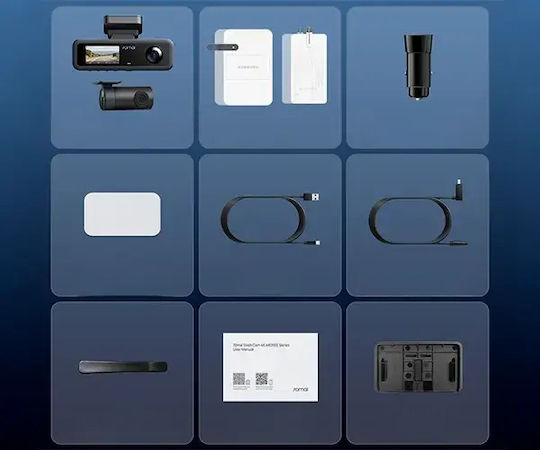 70Mai T400 Set Cameră DVR Auto 1440P cu Ecran 1.9" Wi-Fi GPS și Cameră Marșarier