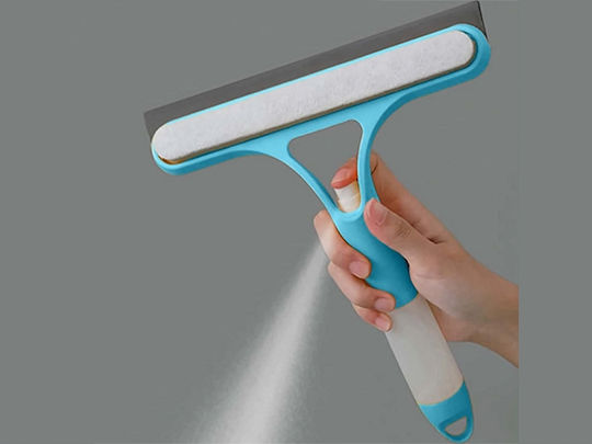 Multifunctional Squeegee Textile Edge Windows Other Surfaces Cleaning Solution Container 28x23 Cm Blue