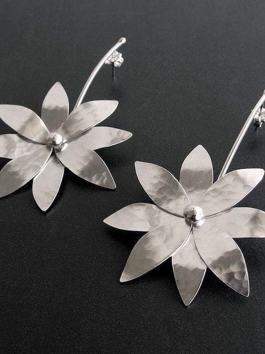 Ohrringe Hängend Blumen Margeriten Handgefertigt Silber 925