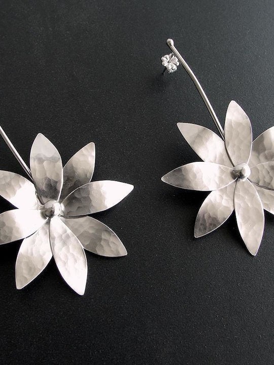 Ohrringe Hängend Blumen Margeriten Handgefertigt Silber 925
