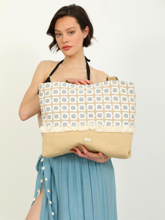Doca Wicker Beach Bag Beige
