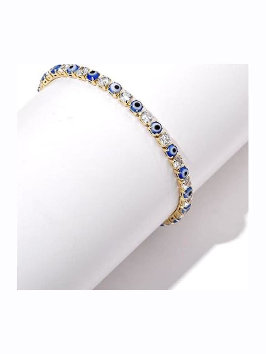 Women's Bracelet with Eye Design in Brass Gold Plated 17cm