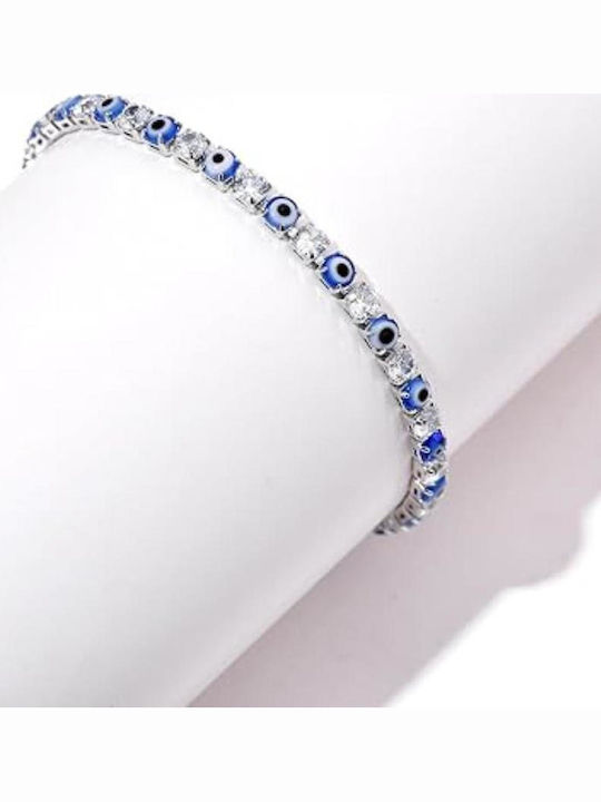 Damen Armband mit Auge-Design aus Messing mit Zirkon 17cm
